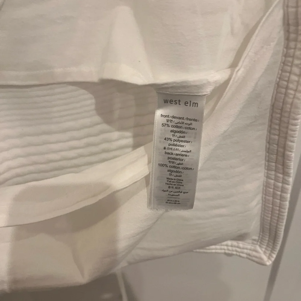 West Elm Set of 2 Standard Cotton Cloud Jersey Shams - White